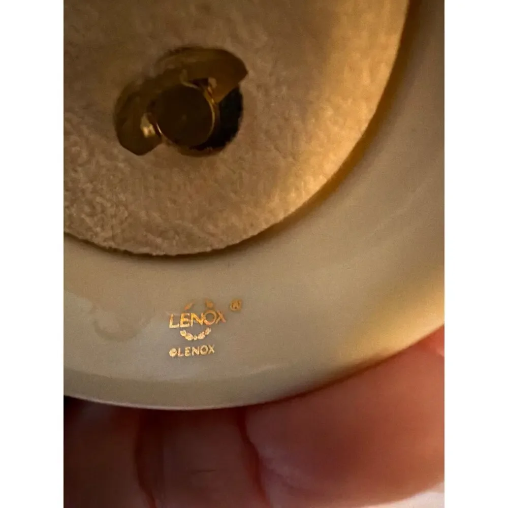 Lenox 1994 Musical Silver Bells Bell Christmas Ornament Porcelain Gold Trim